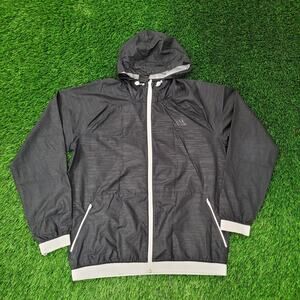 Adidas Running Track Hooded Jacket Large 23x28 Black